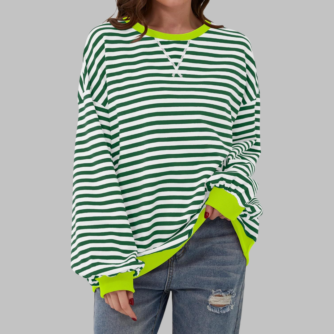 Luna™ | Sudadera casual de manga larga con rayas