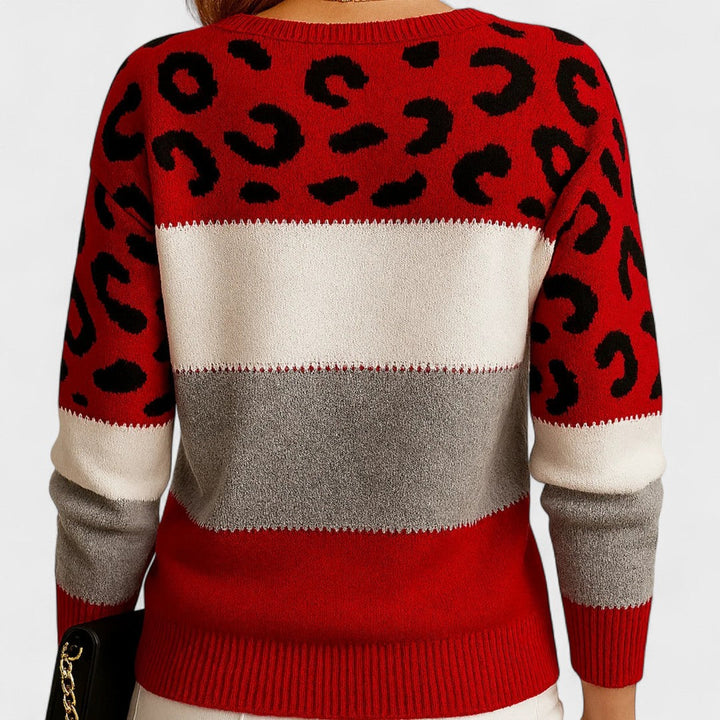 Julieta™ | Suéter casual con estampado de leopardo