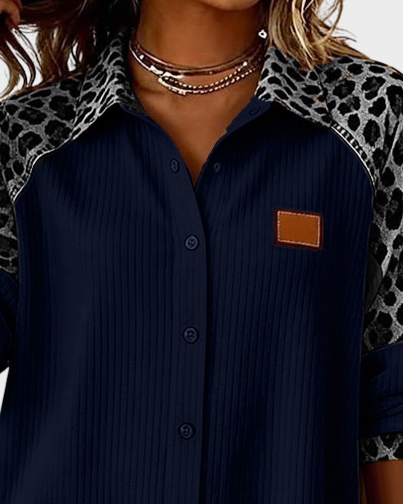 Juana™ | Camisa de botones con estampado leopardo