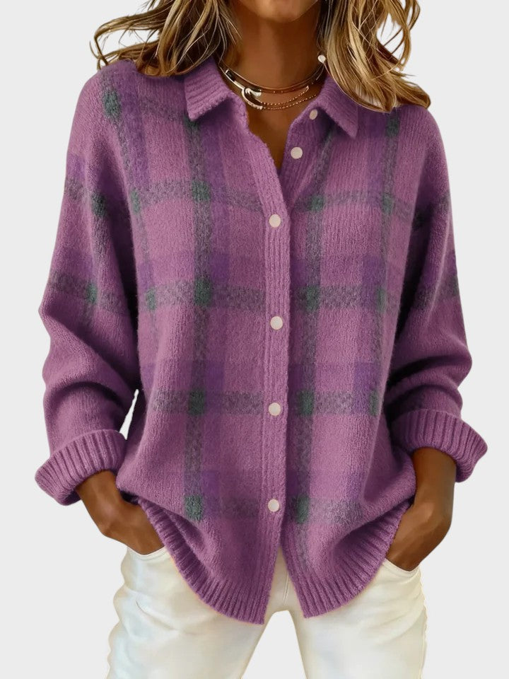 Alba™ | Suéter Retro a Cuadros con Contraste Casual