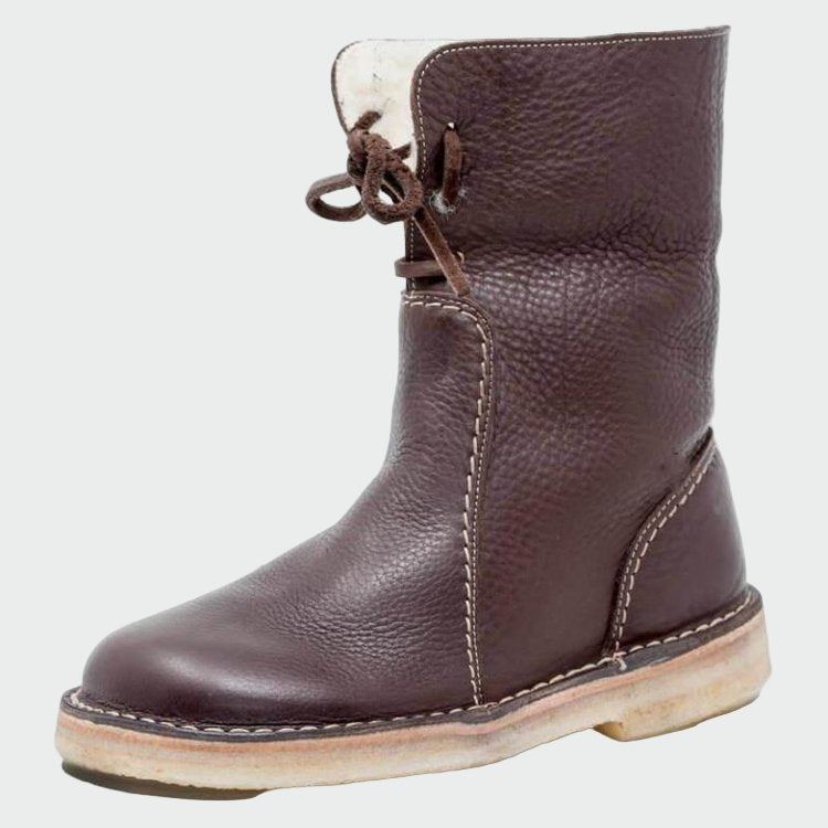 Alba | Botines De Cuero Impermeables Con Forro De Lana