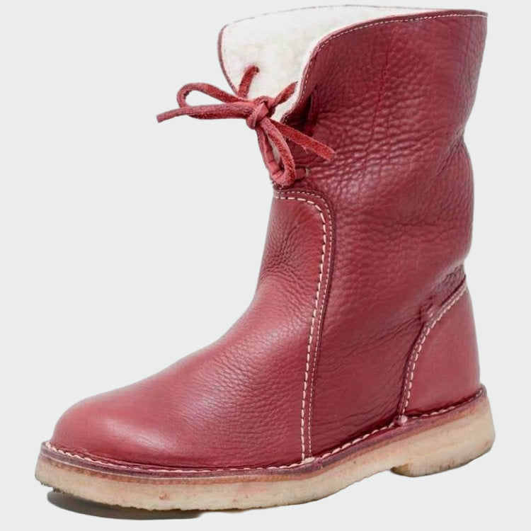 Alba | Botines De Cuero Impermeables Con Forro De Lana