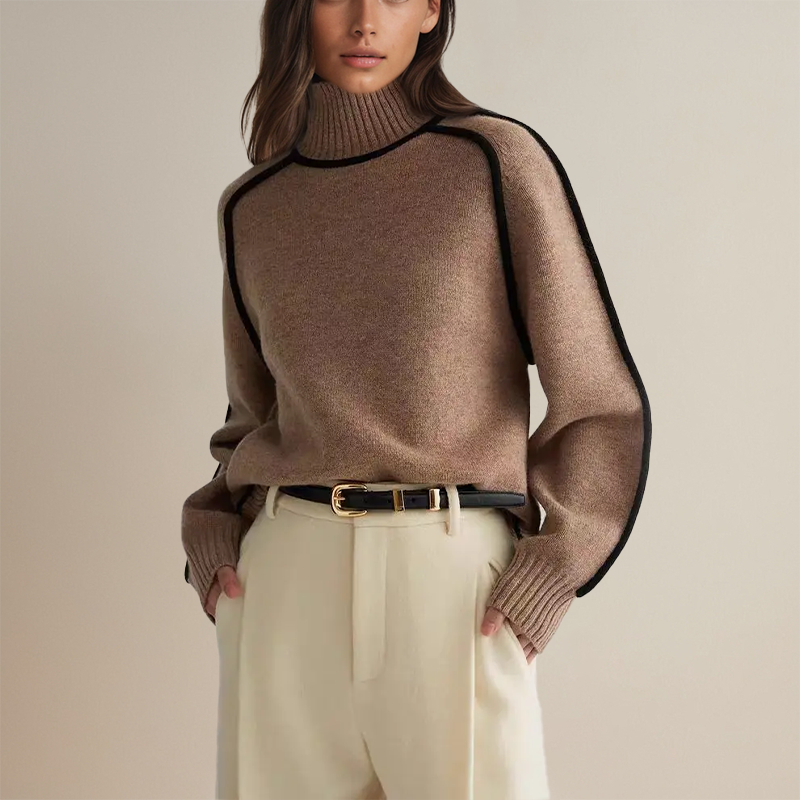 Sofía™ | Suéter de Alta Costura con Cuello Alto