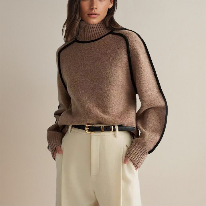 Sofía™ | Suéter de Alta Costura con Cuello Alto