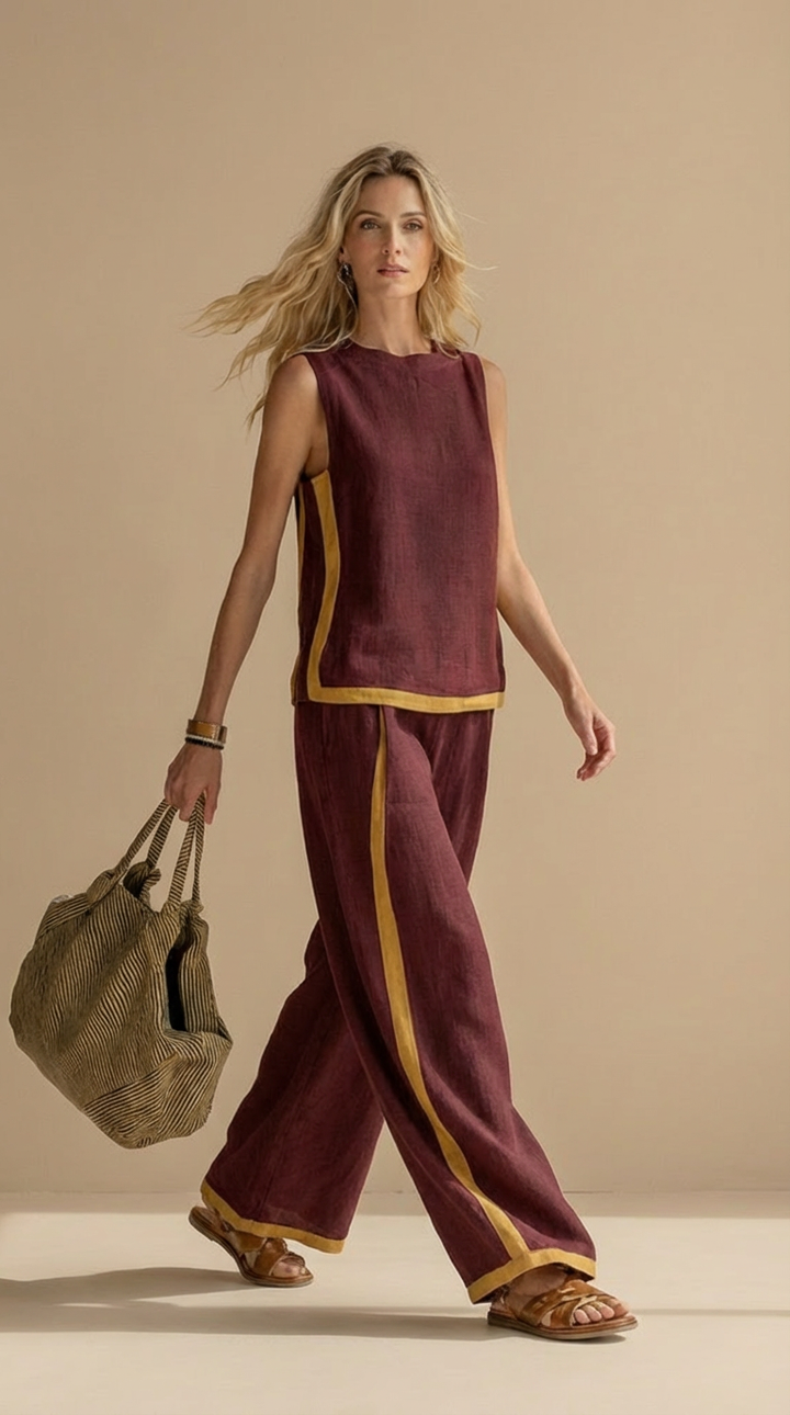 Paula™ | Conjunto de lino y algodón cómodo y elegante