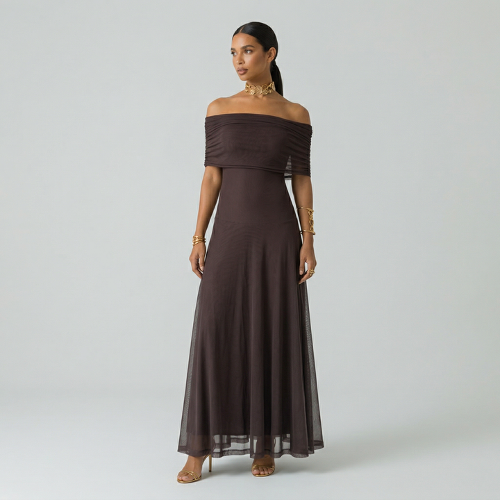 Giorgina – Vestido Maxi Off-Shoulder