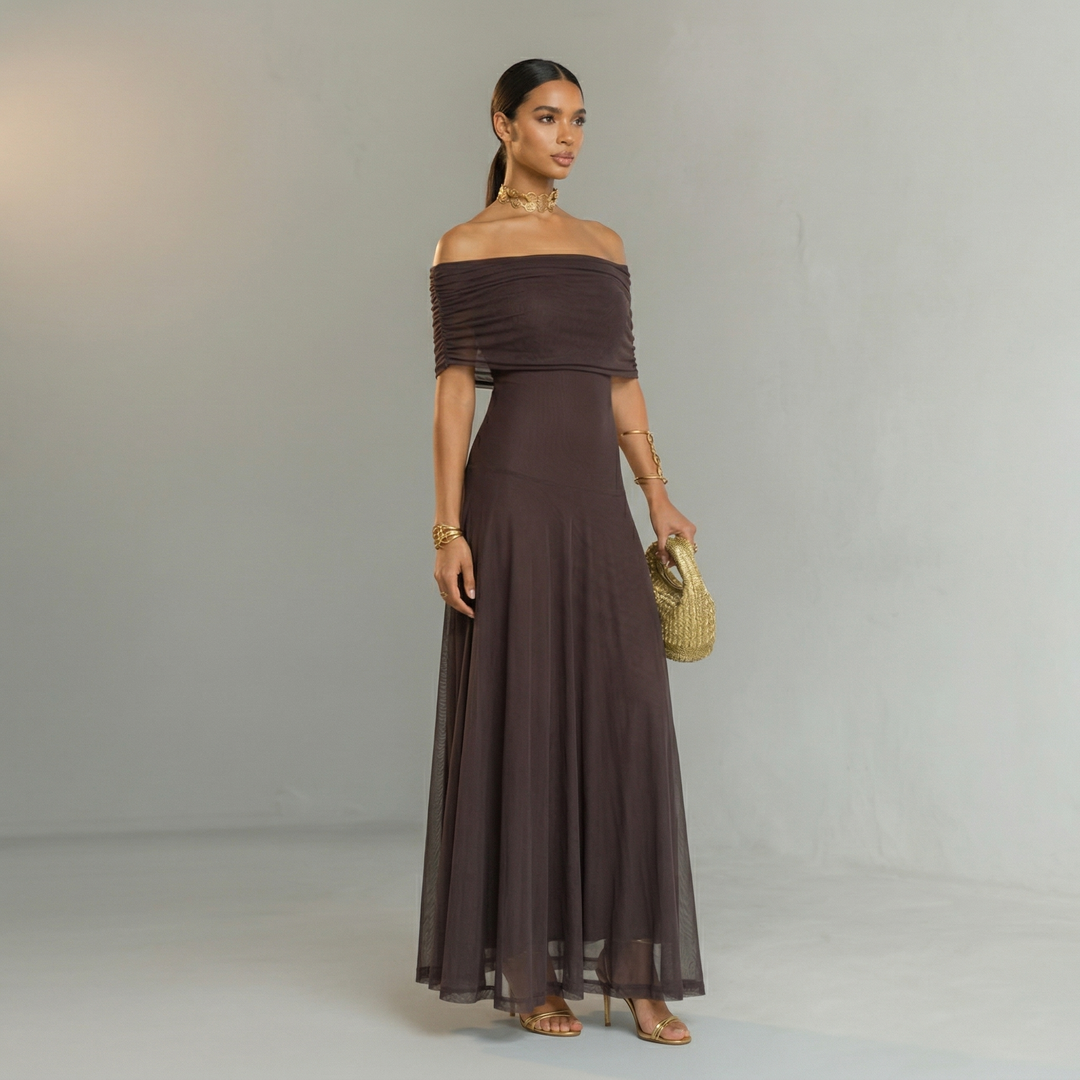Giorgina – Vestido Maxi Off-Shoulder